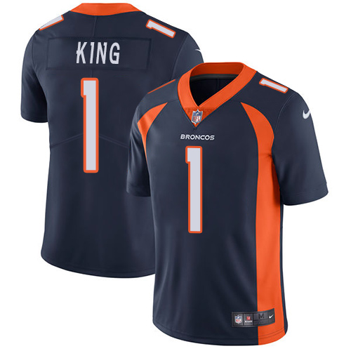Nike Broncos #1 Marquette King Navy Blue Alternate Men's Stitched NFL Vapor Untouchable Limited Jersey